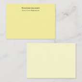 Carte De Correspondance Jaune clair uni élégant professionnel moderne (Devant / Derrière)