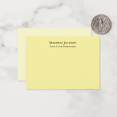 Carte De Correspondance Jaune clair uni élégant professionnel moderne (Devant/Arrière en situation)