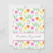 Carte De Correspondance Jaune, rose, orange Tulips Motif (Devant)