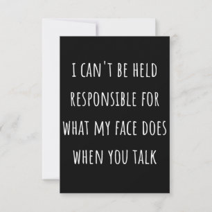 Carte De Correspondance je ne peux pas être tenu pour responsable de ce qu