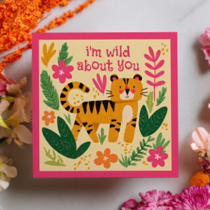 Carte De Correspondance Je suis fou de toi Tigre Mignon Saint-Valentin