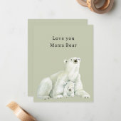 Carte De Correspondance Je t'aime maman ourse  (Devant/Arrière en situation)