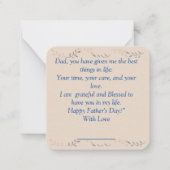 Carte De Correspondance Je t'aime Papa (Dos)