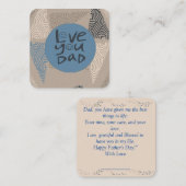 Carte De Correspondance Je t'aime Papa (Devant / Derrière)