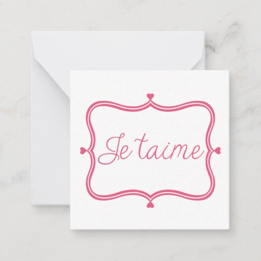 Carte De Correspondance Je taime piink (Devant)