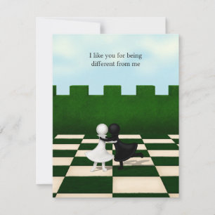 Carte De Correspondance "Je t'aime pour être différent de moi" Pawns
