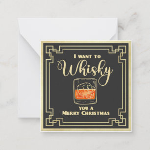 Carte De Correspondance Je veux vous souhaiter un joyeux Noël avec du whis