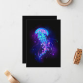 Carte De Correspondance Jellyfish éclatante couleur (Devant/Arrière en situation)