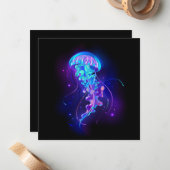 Carte De Correspondance Jellyfish éclatante couleur (Devant/Arrière en situation)