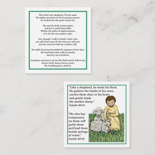 Carte De Correspondance Jésus enfant Bon Pasteur (Devant / Derrière)