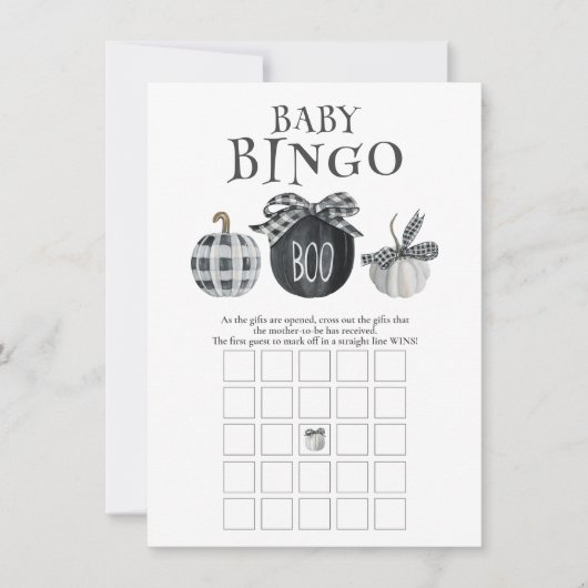 Carte De Correspondance Jeu de Bingo Baby shower Halloween (Devant)