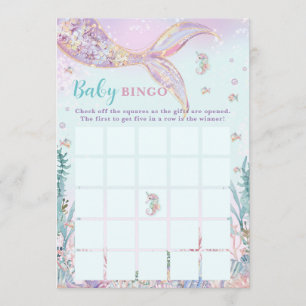 Carte De Correspondance Jeu de Bingo Baby Shower Little Mermaid Girl