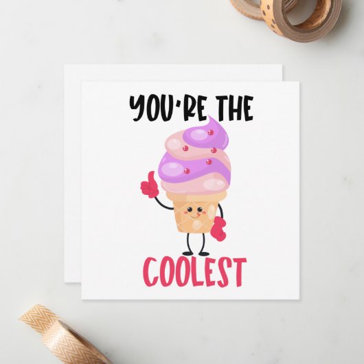 Carte De Correspondance Jeu de crème glacée cool (Devant/Arrière en situation)