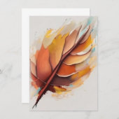 Carte De Correspondance Jeu De Peintures Feuilles Modernes Abstraites, Feu (Devant / Derrière)