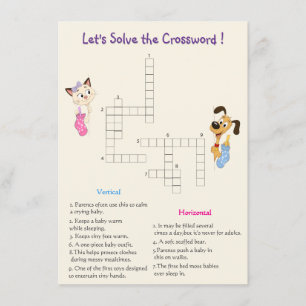 Carte De Correspondance Jeu de société de mots croisés pour révélation de