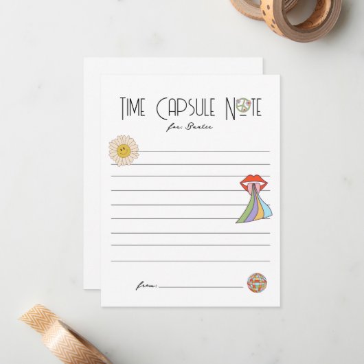 Carte De Correspondance Jeune, sauvage et trois | Time Capsule Note | Boho (Devant/Arrière en situation)