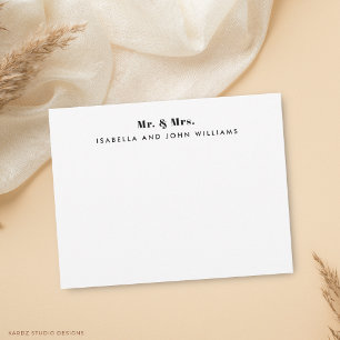 Carte De Correspondance Jeunes mariés Couple minimaliste moderne