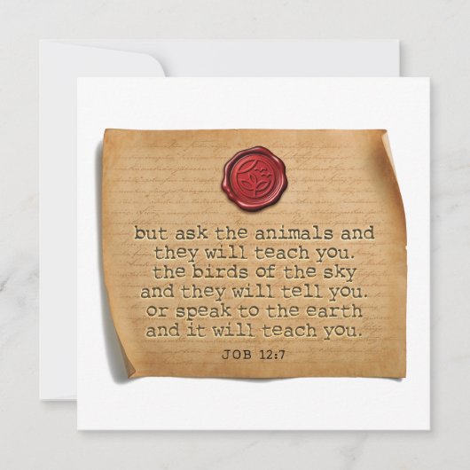 Carte De Correspondance JOB 12:7 - Personalized Notecard (Devant)
