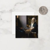 Carte De Correspondance Johannes Vermeer - Femme tenant un équilibre (Devant/Arrière en situation)