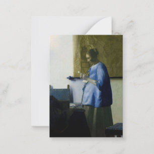 Carte De Correspondance Johannes Vermeer - Une femme en bleu lisant une le