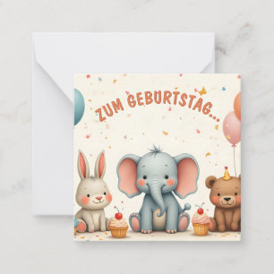 Carte De Correspondance Joie d'anniversaire avec des amis animaux