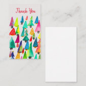 Carte De Correspondance Joli aquarelle arbres de Noël (Devant / Derrière)
