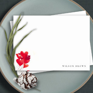 Carte De Correspondance Joli ballon en forme de cœur rouge aquarelle Ballo