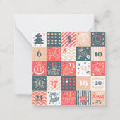Carte De Correspondance Joli calendrier de l'Avent (Dos)