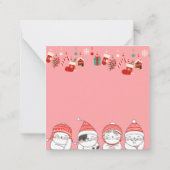 Carte De Correspondance Joli Chat de Noël (Dos)