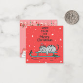 Carte De Correspondance Joli Chat de Noël (Devant/Arrière en situation)