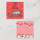 Carte De Correspondance Joli Chat de Noël (Devant / Derrière)