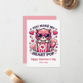 Carte De Correspondance Joli Chat Tu Fais Battre Mon Cœur Classe (Devant/Arrière en situation)