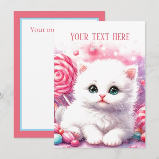 Carte De Correspondance Joli chaton bébé ajouter un message (Devant / Derrière)