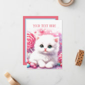 Carte De Correspondance Joli chaton bébé ajouter un message (Devant/Arrière en situation)