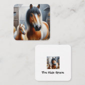 Carte De Correspondance Joli Cheval et Poney (Devant / Derrière)
