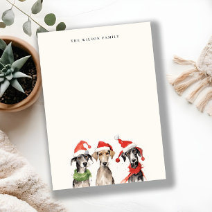 Carte De Correspondance Joli chien aquarelle fourrure et brillant Noël