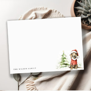 Carte De Correspondance Joli chien teckel poilu et brillant Noël