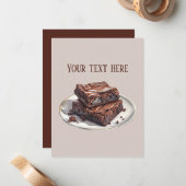Carte De Correspondance Joli chocolat brownie ajouter un message (Devant/Arrière en situation)