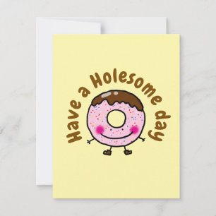 Carte De Correspondance Joli Donut Dessin Animé : Bonne Journée Pleine De