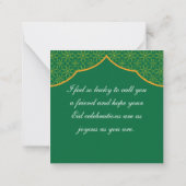 Carte De Correspondance Joli Eid Moubarak de salutation vert (Dos)