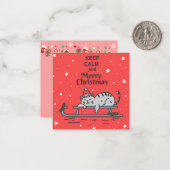 Carte De Correspondance Joli félin pour Noël (Devant/Arrière en situation)