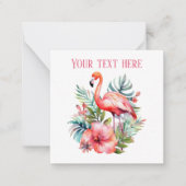 Carte De Correspondance joli flamant rose ajouter nom plage (Devant)