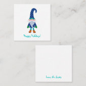 Carte De Correspondance Joli Gnome Bleu Mini Noël (Devant / Derrière)