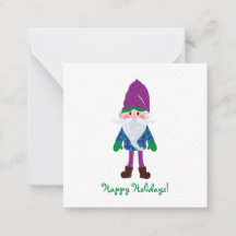Joli Gnome violet mou Joyeux Vacances Mini Noël
