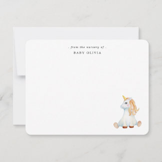 Carte De Correspondance Joli licorne aquarelle bébé fille