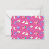Carte De Correspondance Joli motif d'amour doux pour la Saint-Valentin ros (Dos)