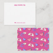 Carte De Correspondance Joli motif d'amour doux rose pour la Saint-Valenti (Devant / Derrière)