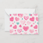 Carte De Correspondance Joli motif de cœur Scratch rose pour la Saint-Vale (Dos)