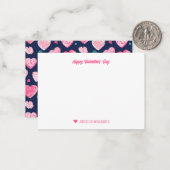 Carte De Correspondance Joli motif de gribouillis de cœur bleu pour la Sai (Devant/Arrière en situation)