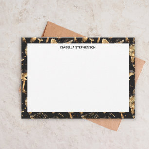 Carte De Correspondance Joli motif noir et or personnalisé